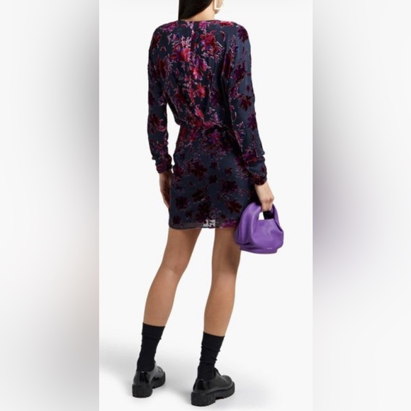 Rag & Bone Pink Eloise Gathered Devoré-velvet Mini Dress - Picture 7 of 14